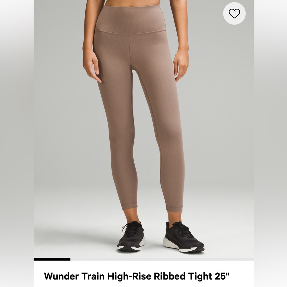 lululemon athletica Wunder Train High-Rise Ribbed Tight 25" - Taupe